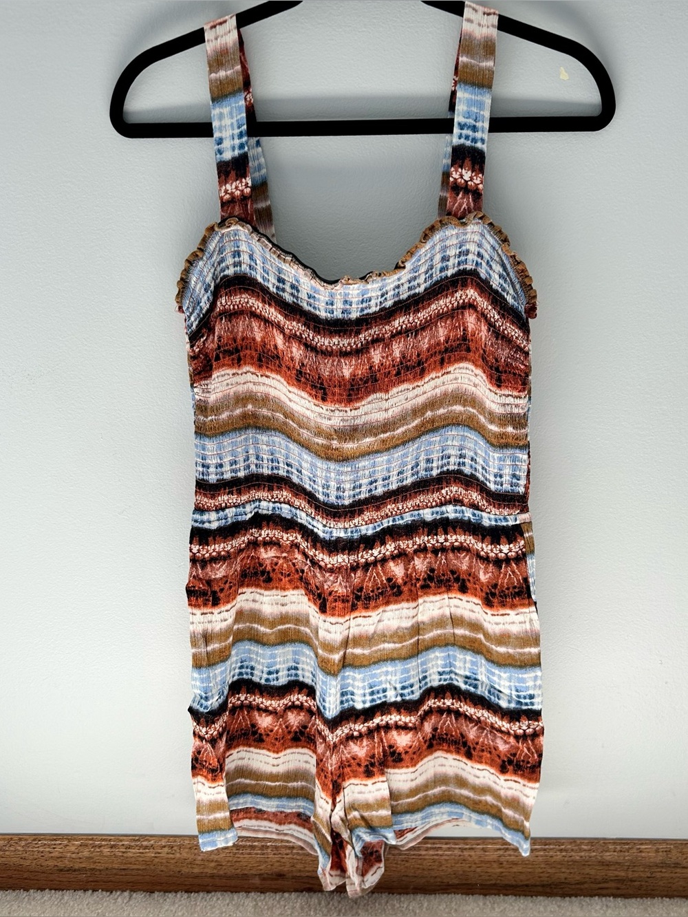 Gypsies & Moondust Earthy Tones Striped Romper